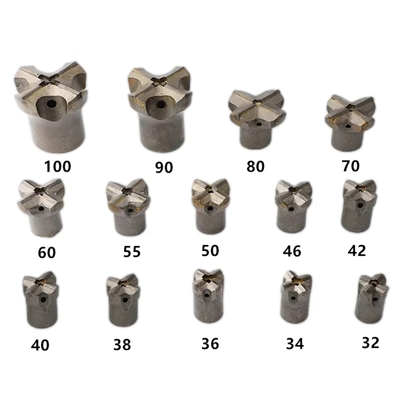 Rock Drilling Bits D28mm - D120mm Core Drills Tips Taper Cross Bits for Rock Drilling Tunnel